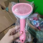 قیمت برس سگ و گربه با دکمه تخلیه رنگ صورتی وارداتی (بسته بندی نایلونی)