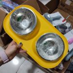خرید ظرف غذای استیل دو قلوی سگ و گربه وارداتی