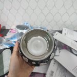 عکس مدل ظرف غذا سگ و گربه با کاسه استیل رنگ مشکی وارداتی