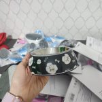خرید ظرف غذا سگ و گربه با کاسه استیل رنگ مشکی وارداتی