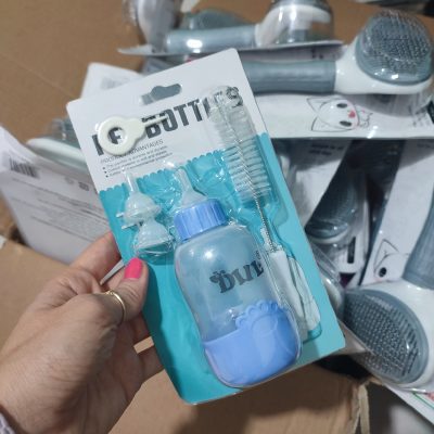 خرید شیشه شیر سگ و گربه با برس و سر شیشه 100 ml رنگ آبی وارداتی
