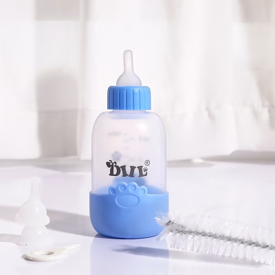قیمت شیشه شیر سگ و گربه با برس و سر شیشه 100 ml رنگ آبی وارداتی
